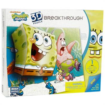 Mega Puzzle 110 Parça 3 Boyutlu Puzzle Breakthrough Sponge Bob 2