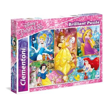Clementoni Disney Prensesleri Brilliant Parlak Puzzle (104 Parça)