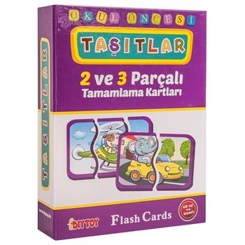Flash Card Taşıtlar 2 ve 3 Parçalı Tamamlama Kartları (40 Parça)