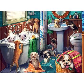 Ravensburger 200 Parça Sevimli Köpekler Banyo Zamanı XXL Puzzle