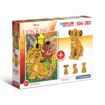 Clementoni 104 Parça The Lion King Puzzle + 3D Aslan Kral Maket