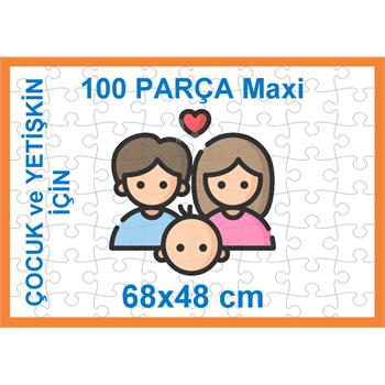 Kişiye Özel 100 Parça Puzzle - Çocuklar İçin 100 Parça Maxi Puzzle