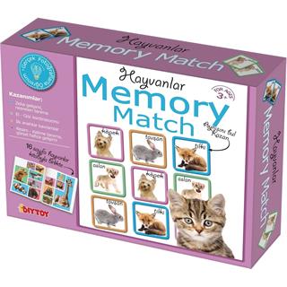 DıyToy 40 Parça Hayvanlar Hafıza Eşleştirme Oyunu