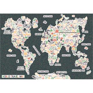 CarettaPuzzle® Tarihi Yapılar Dünya Haritası 1000 Parça Puzzle