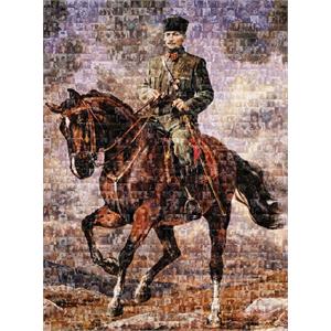 Art 1000 Parça Puzzle Gazi Mustafa Kemal Sakarya İsimli Atıyla Kolaj